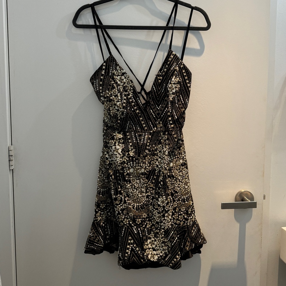 PRINCESS POLLY black embellished mini dress